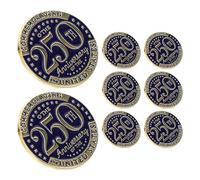 TEHAUX Lot de 8 Broches Commémoratives 3 CM en Métal Émaillé Épingles à Paquet à Dos et Chapeau pour Fête Patriotique Américaine Décoration 4 Juillet Souvenir du 250E Anniversaire des