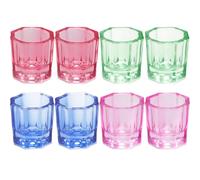 TEHAUX Lot de 8 Coupelles à Ongles en Verre Coloré Multifonctionnel Fond Stable pour Accessoires de Manucure Professionnel et Usage Salon Couleur Aléatoire