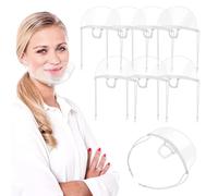 TEHAUX Lot de 8 Masques de Chef en Pet Transparent Réutilisables Protection Faciale Anti-Projections Léger et Ajustable Cuisine Professionnelle et Restauration