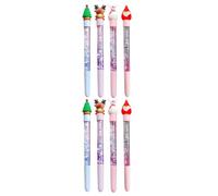 TEHAUX Lot de 8 Stylos Gel Thème Noël pour Étudiants Encre Fluide, Plastique et Sable, pour Bureau et Marquage Important Plusieurs styles
