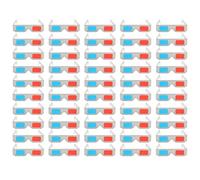 TEHAUX Lunettes 3D Confortables Anaglyphes Lot de 50 en Carton Double Couche 250g Verres Rouge Bleu pour Garçon et Filles, pour Films et Jeux 3D