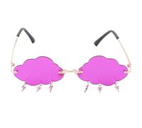 TEHAUX Lunettes de Soleil sans Monture Style Vague pour Homme et Femme Gris-Violet Adaptées aux Visages Fins pour Shopping et Vacances