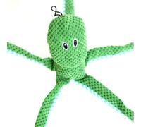 TEHAUX Mâcher pour Chien en Peluche Pieuvre Verte, Couineur Interactif Solide pour Molaires, pour Exercice et Divertissement des Chiots