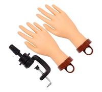 TEHAUX Main Entraînement Réaliste Silicone pour Manucure Support Stable pour Pratique des Ongles Modèle Flexible pour Formation Apprentis et Pros
