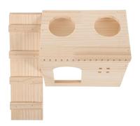 TEHAUX Maison en Bois Naturel pour Hamster Beige, Cachette Sécurisée et DIY à Peindre, pour Sommeil et Repos des Petits Animaux