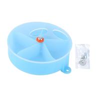 TEHAUX Mangeoire Interactif pour Perroquet en Plastique Forme Roue Bleu de Recherche de Nourriture Anti-comportement Négatif Couleur Aléatoire pour Cage pour Oiseaux