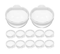 TEHAUX Mangeoire pour perroquets Suspendue Plastique Transparent Lot de 12 avec Structure antidébordement adaptée aux perruches et Installation Gain de Place en Cage Réutilisable
