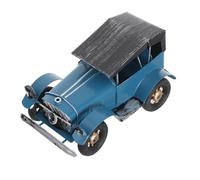 TEHAUX Maquette et Objet de Collection Décoration Rétro Voiture en Fer Vintage Bleu pour Vitrine de Magasin de Mode ou Thème Automobile Ancien