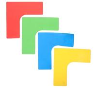 TEHAUX Marqueurs Sol Tennis Plats en PVC, Lot de 4, Forme Carrée à Angle Droit, Couleurs Aléatoires, Aides Sportives pour Entraînement Extérieur Couleur Aléatoire