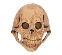 TEHAUX Masque de Crâne Halloween en Latex avec Mâchoire Mobile Masque Squelette Intégral Effrayant pour Adultes Accessoire de Cosplay et Fête à Thème Matière Souple et Extensible