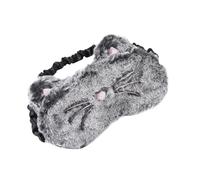 TEHAUX Masque de Sommeil Cache-œil en Peluche Noir Chat, Confortable et Doux, Léger et Lavable, pour Dormir, Voyager et Blocage Lumière, pour Femmes et Filles