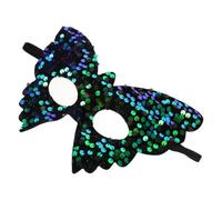 TEHAUX Masque pour Femme Vert à Paillettes, Style Vénitien Halloween | Polyester à Sequins, Rubans , Ajustement Sûr, pour Soirées Déguisées et Photo Booth