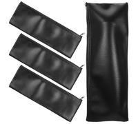 TEHAUX Microphone Travel Storage 4pcs PU Portable Case with Zipper Anti-scratch for Karaoke and Outdoor