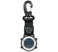 TEHAUX Montre Suspendue Précision Horaire Multifonction Électronique Clip, Nylon et Alliage de Zinc Verre Résistant Noir pour Randonnée et Travail en Intérieur