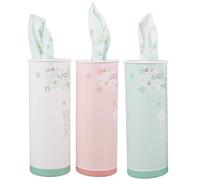 TEHAUX Mouchoirs en Papier Imprimés Lot de 3 Boîtes Cylindriques Rondes pour Voiture 40 Feuilles par Boîte Design Compact Adapté Bureau et Maison