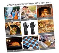 TEHAUX Moufles de Cuisson Résistantes à la Chaleur et Étanches Manchons Ignifuges Uniques Lavables et Réutilisables pour Barbecue et Travail Mécanique