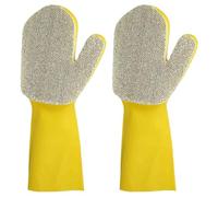 TEHAUX Moufles de Nettoyage en Latex Éponge 2pcs Antidérapants pour Vaisselle et Ménage à Domicile, pour Lavage Cuisine et Entretien de Piscine