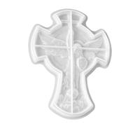 TEHAUX Moule en Silicone pour Résine Époxy Forme Croix et Ange Blanc Démoulage Facile et Rangement pour Éducation Religieuse et Activités D'église