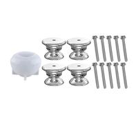 TEHAUX Moule Réutilisable en Silicone pour Poignée de Meuble la Cuisine, Kit 6 Faces Hexagonales Translucides Socles et Vis, Bricolage pour Armoires et Créateurs