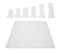 TEHAUX Moules en Silicone Flexibles pour Pièces D’échecs 3D DIY Moule à Échecs Internationaux Grand Échiquier Époxy pour Loisirs Créatifs et Sculpture Résine