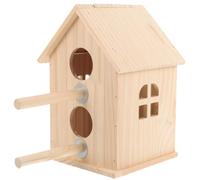 TEHAUX Nichoir en Bois pour Oiseaux et Perruches, Nid Confortable et Isolant, Boîte de Reproduction pour Jardin et Décoration, Forme Circulaire Creuse, Matériau Bois Naturel