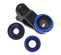 TEHAUX Objectif Téléphone Portable Bleu avec Clip Lentilles Macro Super Grand Angle et Œil de Poisson Compatible Smartphones