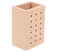 TEHAUX Organisateur de Porte-embouts en Bois Khaki Design Multitrous, Compact et Facile à Nettoyer, pour Rangement Pratique des Outils de Manucure en Salon Domicile