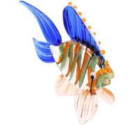 TEHAUX Ornement Poisson en Verre Coloré pour Décoration de Bureau et Photo Prop, Sculpture Créative en Verre Teinté, Figurine Animaux Marins Délicate et Originale