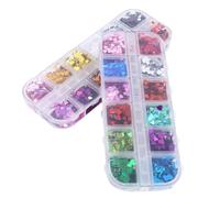 TEHAUX Paillettes de Cœur pour Manucure Autocollants Pailletés pour Ongles 2 Boîtes Décoration Nail Art Festive pour Soirées et Événements