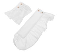 TEHAUX Paire de Menottes pour Poignets de Fille en Coton Blanc Volants, Fausses Manches Élégantes et Confortables pour Événements Variés et Tenue Décorative