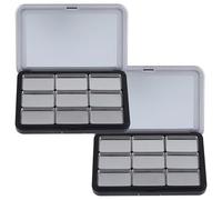 TEHAUX Palette de Maquillage Magnétique Vide Noire 2 Pièces en As Grosse Capacité Multi-grilles pour DIY Facile à Ranger Poche ou Paquet