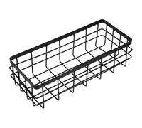 TEHAUX Panier de Rangement Mural en métal Noir, rectangulaire, Grande capacité, fixé au Mur, pour Salle de Bain, organise Les cosmétiques et empêche Les Objets de Tomber
