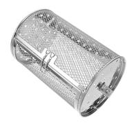 TEHAUX Panier Rotatif en Acier pour Barbecue Panier Grillade Cylindrique Rotatif Cage Rôtissoire Polyvalente pour Fruits Secs Noix et Viande Accessoire Four Électrique