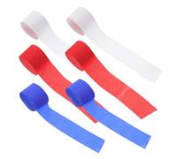TEHAUX Papier Crépon 6 Rouleaux Colorés 2500 x 4,5 Cm Blanc, Rouge Foncé, Bleu Royal Décorations Festives pour Mariages Et Fêtes D'été