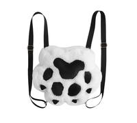 TEHAUX Paquet à Dos Chat Patte en Peluche Blanc pour Filles Grosse Capacité Mini Trousse de Beauté, Paquet Fourre-tout de Patte de Chaton, Bretelles Confortables Sorties Décontractées