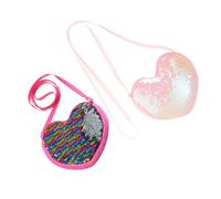 TEHAUX Paquet Bandoulière de Cœur Sequins Scintillants Mini Paquet Garçon et Filles Multicolore à Bandoulière Porte-Monnaie pour Filles pour Ranger Petites Pièces et Trésors