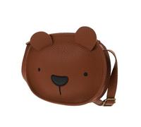 TEHAUX Paquet Bandoulière en Pu Orange Ours Fermeture Éclair Finition Soignée, Design Mignon pour Garçon et Filles et Adapté pour Camping ou Excursions D'une Journée