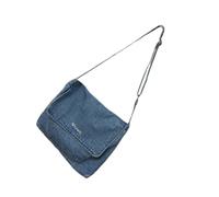 TEHAUX Paquet Bandoulière Femme en Denim Bleu Vintage Sac à Bandoulière Décontracté Moyen Format Doublure Résistante pour Shopping Vacances et Usage Quotidien