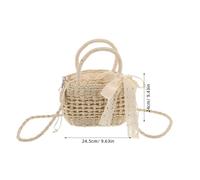 TEHAUX Paquet Cabas Tissé Main en Paille Naturelle Beige Clair Paquet Bandoulière Bohème Léger et Spacieux pour Femme pour Vacances Plage et Sorties Décontractées Polyvalent