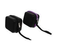 TEHAUX Paquet de Rangement pour Huiles Essentielles 2pcs en PU 7 Compartiments, Protection et Lanière, pour Flacons de 5ml en Voyage