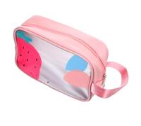 TEHAUX Paquet de Toilette Étanche Petit Format, Trousse de Maquillage Imperméable Séparation Humide et Sèche, Paquet Portable pour Voyage et Sport, Couleur Rose Fraise