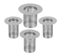 TEHAUX Passoire à Mailles en Acier Inoxydable 4pcs pour Évier et, Filtre de Vidange Facile à Nettoyer Filtration Complète, Design Moderne Argenté