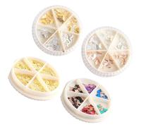 TEHAUX Patchs pour Manucure 3D en Alliage Doré Mat Décorations D’Ongles Métalliques Multicolores Boîte de 4 Pièces Accessoires Nail Art pour Ongles Naturels et Artificiels Usage