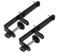 TEHAUX Pegboard Desk Stand 2pcs Clamp on Desk Shelf Stainless Steel ABS Noir Space Saving Multifunctional for Office Gaming Desk Accessories