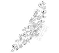 TEHAUX Peigne à Cheveux de Mariée en Cristal Argenté Accessoire pour Cheveux Épais Bijou de Tête Floral pour Cérémonie de Mariage et Demoiselle D’Honneur Décoration Élégante pour