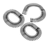 TEHAUX Peigne à Ressort Noir Lot de 3 Pièces Peigne Élastique Circulaire en Plastique Flexible Bandeau Extensible pour Dompter les Mèches Rebelles Accessoires Cheveux Sport et