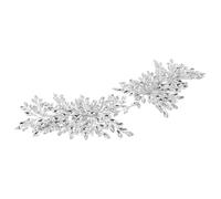 TEHAUX Peigne de Mariée Argenté à Strass Double Rangée Accessoire Coiffure Fait Main Léger et Élégant pour Mariage Cortège et Bal - Peigne à Cheveux Orné Pinces de Côté Raffinées