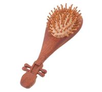TEHAUX Peigne de Massage en Bois Marron avec Design Luth Chinois, Finition Lisse et Polie, pour Massage du Cuir Chevelu L'électricité Statique, pour Paquet de Voyage