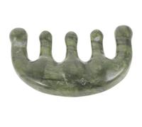 TEHAUX Peigne en Jade Vert pour Massage Chevelu Confortable Prise en Main Facile, Outil de Soin Capillaire pour Présents de Noël