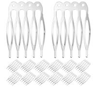 TEHAUX Peignes à Cheveux en Métal 50 Pcs Accessoires Décoratifs pour Femmes Peigne Latéral 5 Dents Blanc pour Mariages Chignons et Coiffures Élégantes